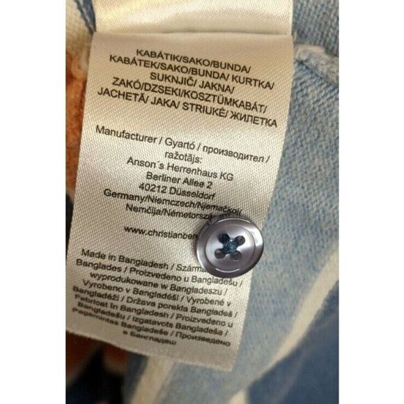 Christian Berg Cardigan Sweater Striped Button Front Preppy Casual Size 40 - Picture 6 of 8